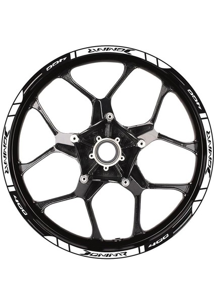 Bajaj Dominar 400 Baskılı Jant Dışı Şerit Motosiklet Sticker Etiket Modeli Beyaz