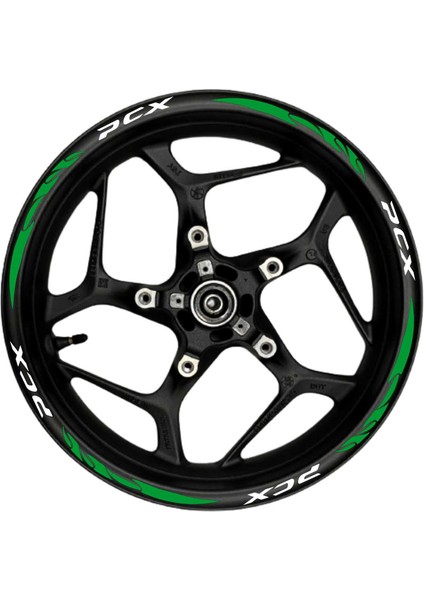 Pcx Beyaz Yazılı Yeşil Reflektif Pençe Şeritli