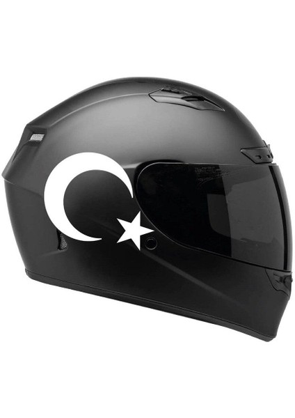 Tek Renk Ay-Yıldız(Moon-Star Helmet Stickers) Kask Sticker Etiket Modeli
