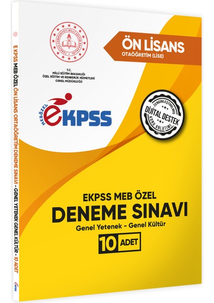 2026 Meb Özel Ekpss Ön Lisans-Ortaöğretim 10LU Deneme Fasikül Paketi(A4 Büyük Boyutlu Renkli Baskı)