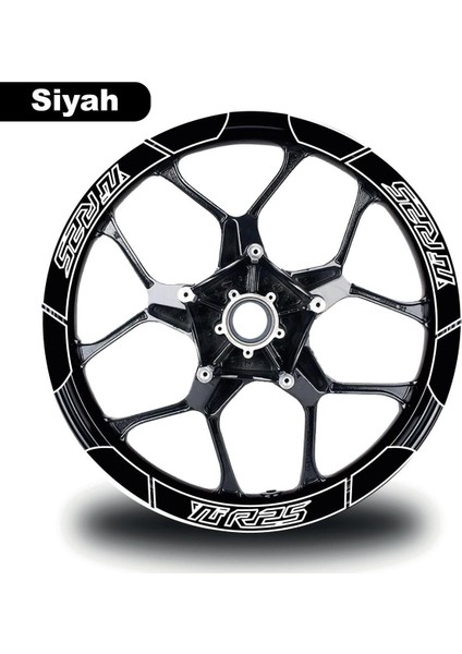 Siyah Yamaha Yzf R25 Geniş Jant Sticker Etiket Modeli