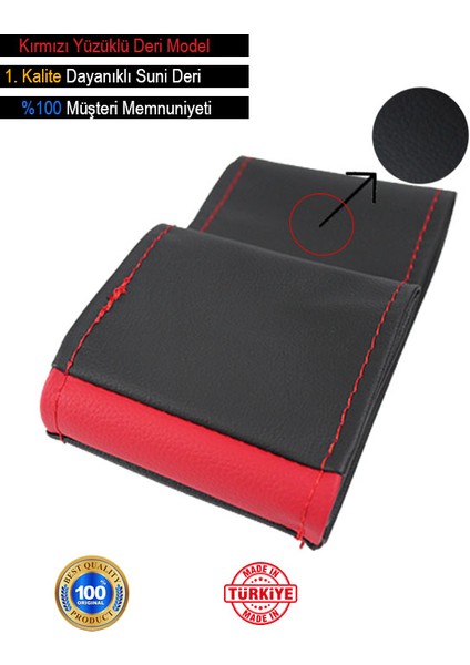 Subaru Outback Özel Süper Deri Direksiyon Kılıfı, Kırmızı Yüzüklü Spor Dikiş