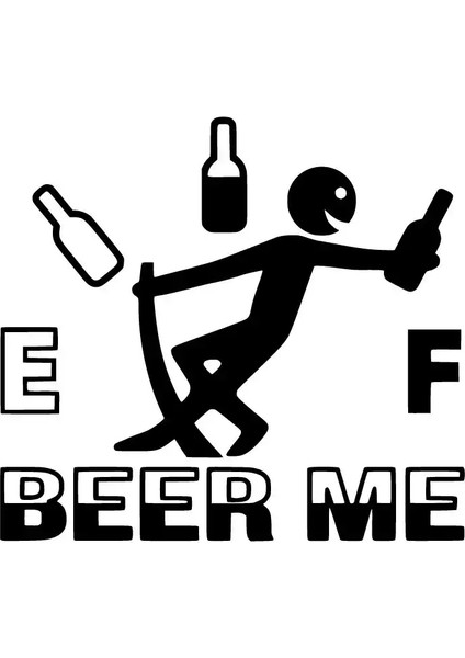 Beer Me Duvar Dekor Sticker 40 x 36 cm