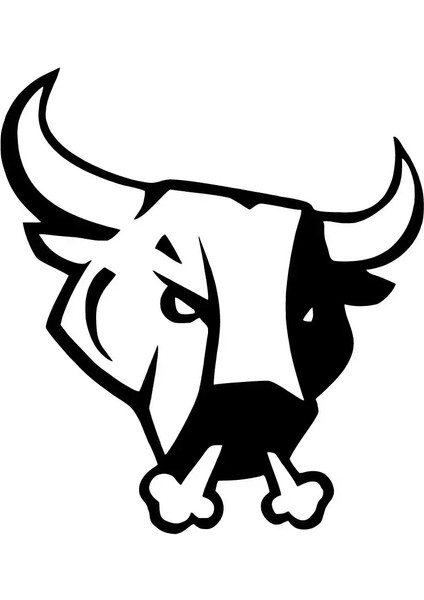 Sinirli Boğa Duvar Dekor Sticker 40 x 44 cm