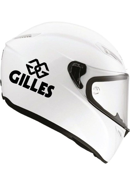 Tek Renk Gilles (Gilles Helmet Stickers) Kask Sticker Etiket Modeli
