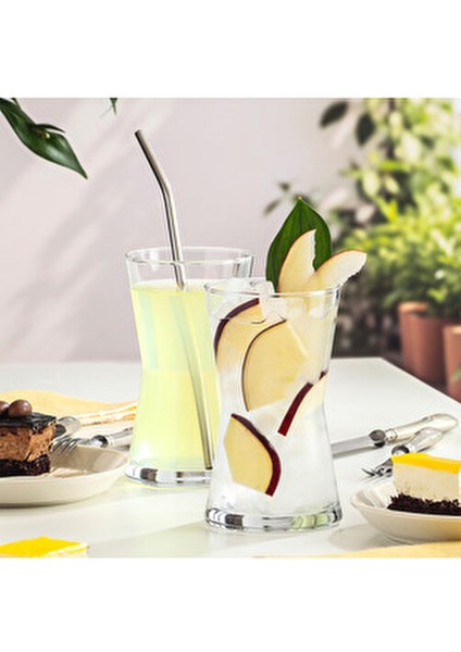 Derin Cam Meşrubat Bardağı 6'lı 350 ml (Büyük Su/Kokteyl Bardağı ) modelleri