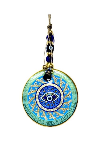 Yaldızlı Turkuaz Renk Duvar Süsü Cam Duvar Dekoru