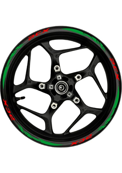Pcx Kırmızı Yazılı Yeşil Reflektif Pençe Şeritli