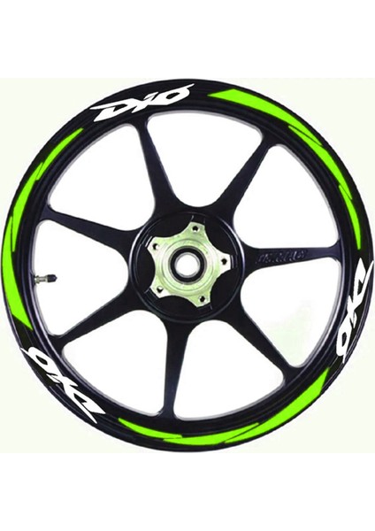 Yeni Özel Motosiklet Jant Şeridi Dio Uyumlu Kırmızı-Fıstık Yeşili Reflektifli Sağ-Sol/ön-Arka