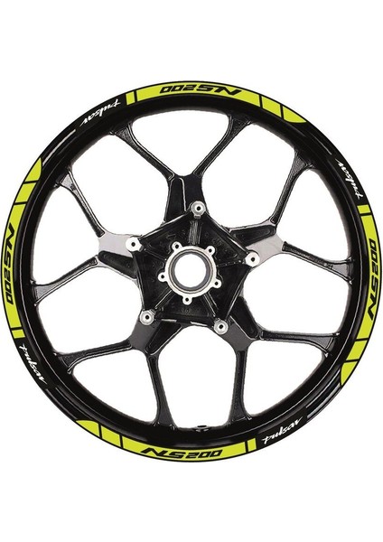 Bajaj Pulsar NS200 Baskılı Jant Dışı Şerit Motosiklet Sticker Etiket Modeli Sarı