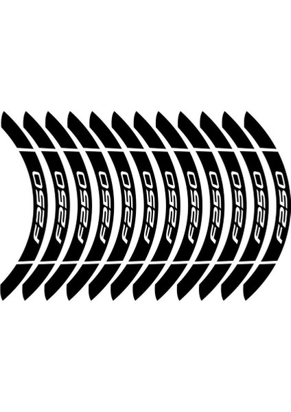 Siyah Bajaj F250 Geniş Jant Sticker Etiket Modeli modelleri