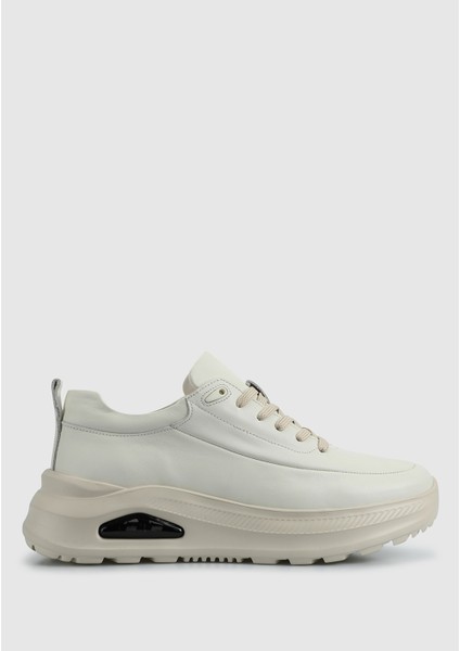 Beyaz Deri Erkek Sneaker