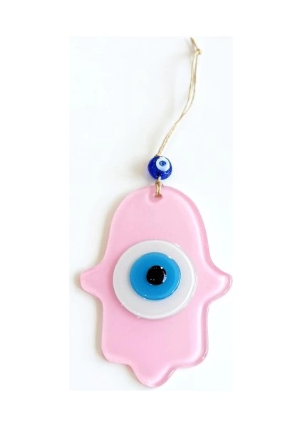 Nazar Boncuklu Pembe Renk Fatma Ana Bereket Eli Cam Duvar Süsü fiyatları