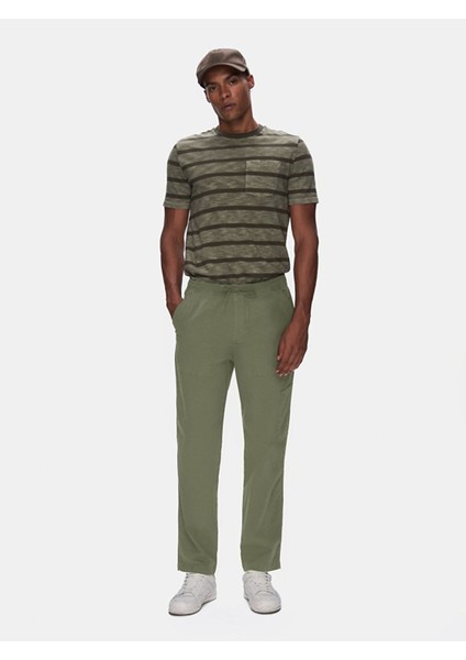Düz Paça Gabardin Yeşil Pantolon