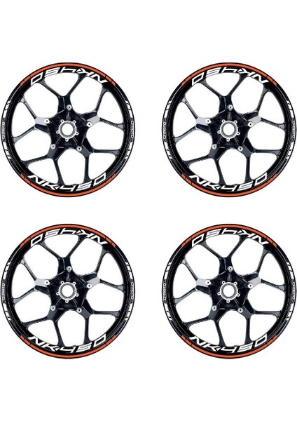 Neon Turuncu Cfmoto 450NK Motosiklet Jant Sticker Etiket Modeli Iç & Dış Takım fiyatları