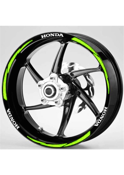 Yeni Özel Motosiklet Jant Şeridi Honda Yazılı Fıstık Yeşilireflektiflifosforlu Sağ-Sol/ön-Arka