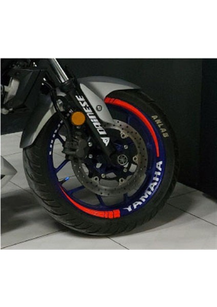 Yamaha mt 25 Neon Kırmızı Jant Dışı Şerit Sticker Etiket Modeli