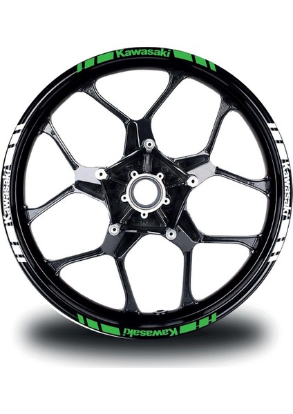 Kawasakı Yazılı Kısa Dış Şerit 16'lı Çift Renk Jant Sticker Modeli fiyatları