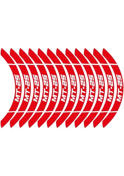 Kırmızı Yamaha Mt-25 Geniş Jant Sticker Etiket Modeli modelleri