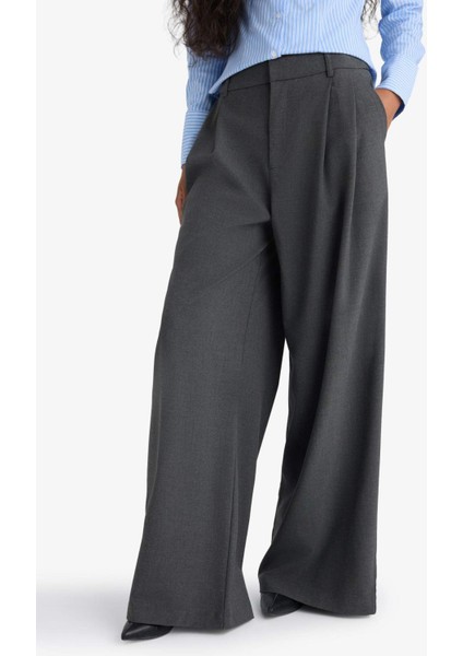 Wide Leg Çift Cepli Yüksek Bel Uzun Boy Pantolon F8213AX25AU indirimleri