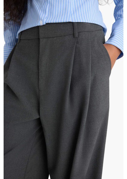 Wide Leg Çift Cepli Yüksek Bel Uzun Boy Pantolon F8213AX25AU