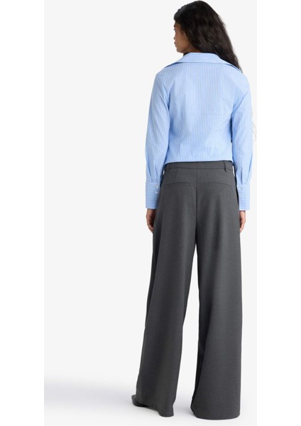 Wide Leg Çift Cepli Yüksek Bel Uzun Boy Pantolon F8213AX25AU