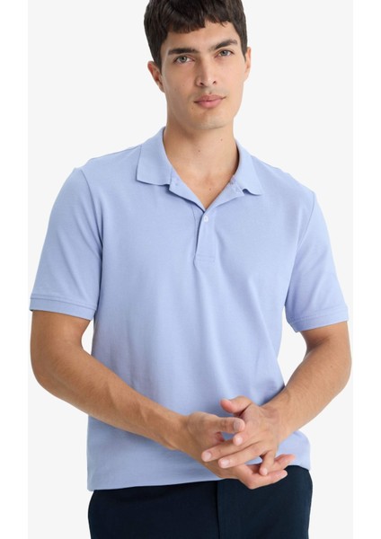 %100 Pamuk Regular Fit Polo Yaka Kısa Kollu Basic Düz Pike Kumaş Tişört C1293AX25SP