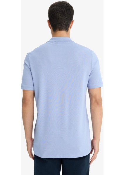 %100 Pamuk Regular Fit Polo Yaka Kısa Kollu Basic Düz Pike Kumaş Tişört C1293AX25SP