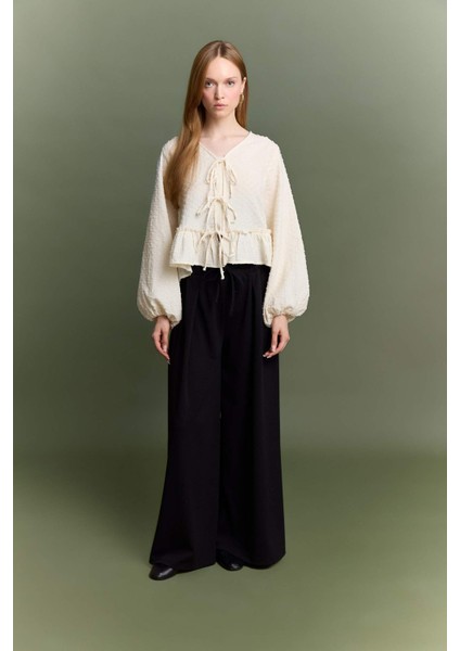 Wide Leg Krep Pantolon G1467AX25AU