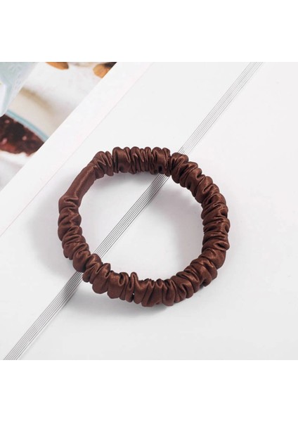 %100 Saf Ipek Küçük Scrunchie Saç Tokası Renk2 - Günlük Pratik Ekstra Elastik Lastikli Simit Toka