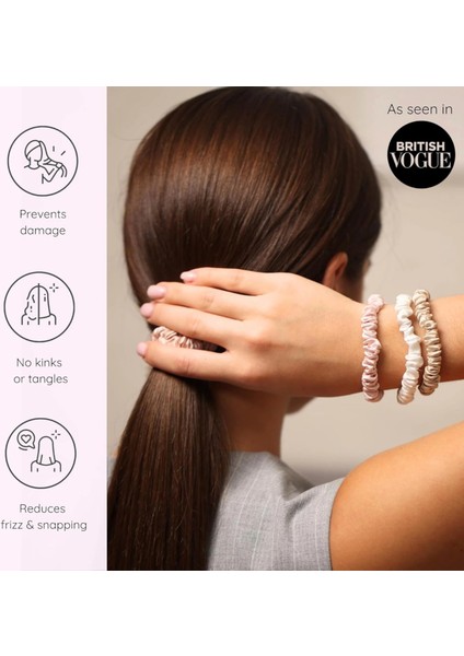 %100 Saf Ipek Küçük Scrunchie Saç Tokası Renk2 - Günlük Pratik Ekstra Elastik Lastikli Simit Toka fiyatları
