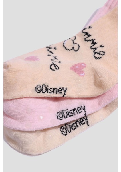 Kız Bebek Disney Mickey & Minnie Kaydırmaz Taban 3'lü Pamuklu Uzun Çorap F6995A5NS fırsatları