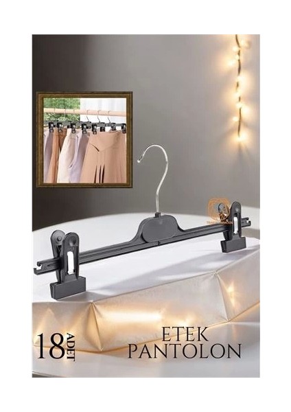 Bx Etek Pantolon Eşarp Kıskaçlı Askı 18 Li Set
