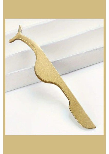 Profesyonel Paslanmaz Çelik Kirpik Cımbızı – Sahte Kirpik Uygulama Aracı, Hassas ve Kolay Kullanım, Altın Renk fiyatları