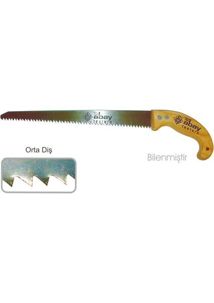 Abay Orta Diş Bağ Testere 35 cm - Ahşap Sap