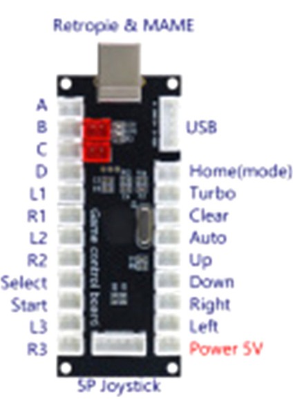 Sıfır Gecikmeli Arcade USB Kodlayıcı Pc Switch 5pın ve 2.8mm Düğme Kontrol Cihazı (Yurt Dışından) fırsatları