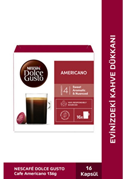 Dolce Gusto Americano 16 Kapsül Dolce Gusto Makineleri ile Uyumlu Kahve fiyatları