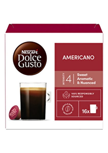 Dolce Gusto Americano 16 Kapsül Dolce Gusto Makineleri ile Uyumlu Kahve modelleri