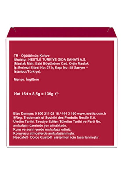 Dolce Gusto Americano 16 Kapsül Dolce Gusto Makineleri ile Uyumlu Kahve fırsatları