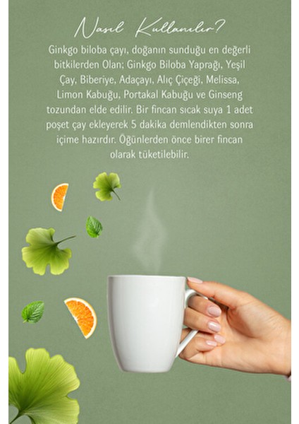 Ginkgo Biloba Çay Süzen Poşet 40'lı Vitamin modelleri