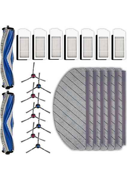 Ecovacs Deebot N20 Plus/ N20 Pro Plus Robotik Vakum Süpürge Silindir Fırçası Yan Fırçalar Hepa Filtreleri Paspas Padleri Seti (Yurt Dışından)