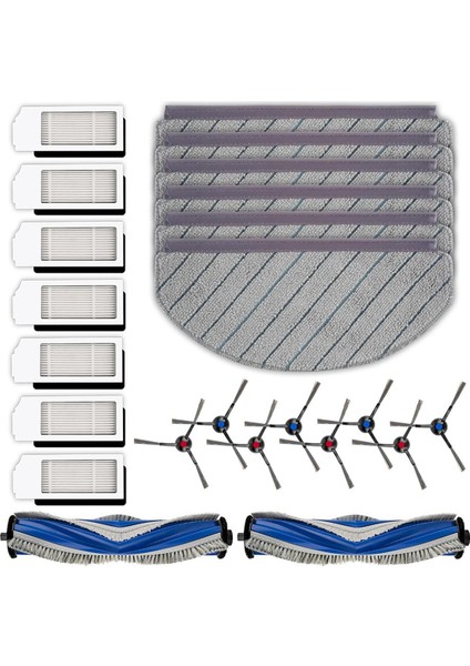 Ecovacs Deebot N20 Plus/ N20 Pro Plus Robotik Vakum Süpürge Silindir Fırçası Yan Fırçalar Hepa Filtreleri Paspas Padleri Seti (Yurt Dışından) modelleri