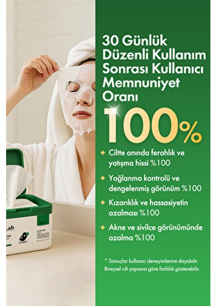 Anti Acne Günlük Kağıt Yüz Maskesi 30'lu Paket Alkol İçermeyen Tüm Cilt Tipleri için indirimleri