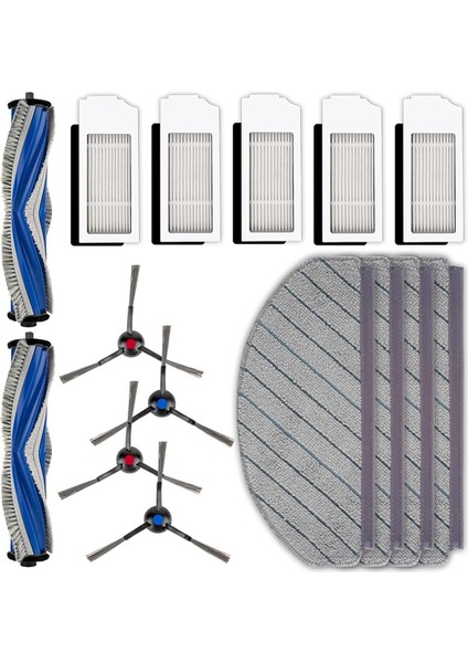 Ecovacs Deebot N20 PLUS/N20 Pro Plus Robotik Vakum Temizleyici Aksesuarları Silindir Fırça Yan Fırçaları Filtreler Paspas Pedleri (Yurt Dışından)