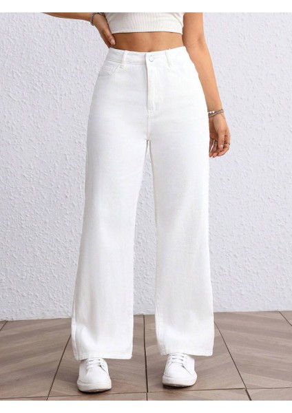 Kadın Baggy Fit Yüksek Bel Denim Jean Yıkamalı Pantolon modelleri