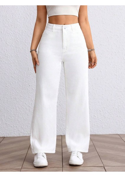 Kadın Baggy Fit Yüksek Bel Denim Jean Yıkamalı Pantolon indirimleri