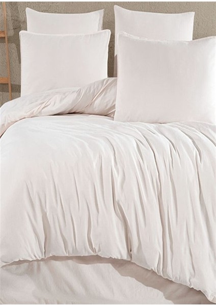 Tek Kişilik Lastikli Çarşaf Nevresim Takımı Krem