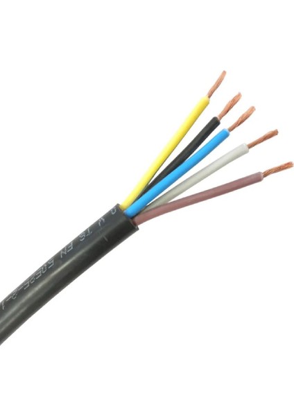 H05VV-F 5X10 ,kesit 10MM² 5-Damar/çok Telli 1mt Ttr Kablo