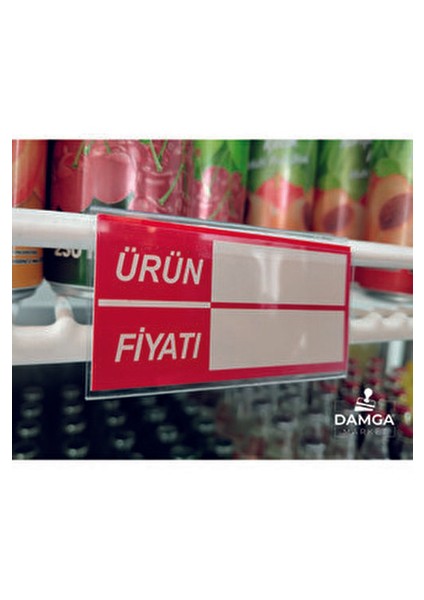 Pvc 25 Adet 4x8 cm Rafönü Askılı Fıyat Etiketlik,tel Sepete, Cam Rafa Asılabilir Kanallı Etiketlik modelleri