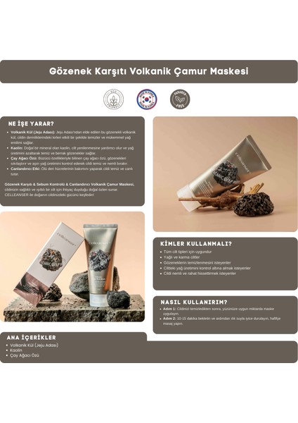 Gözenek Karşıtı & Sebum Kontrolü & Canlandırıcı Volkanik Çamur Maskesi fırsatları